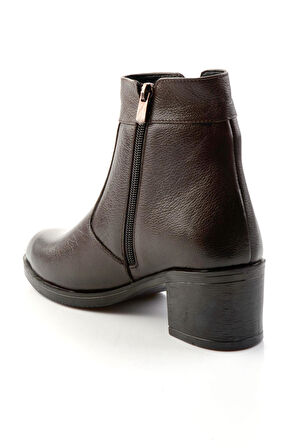 Kahve Hakiki Deri Kadın Bot & Bootie K02286701303