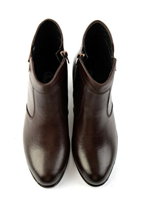 Kahve Hakiki Deri Kadın Bot & Bootie K02286701303