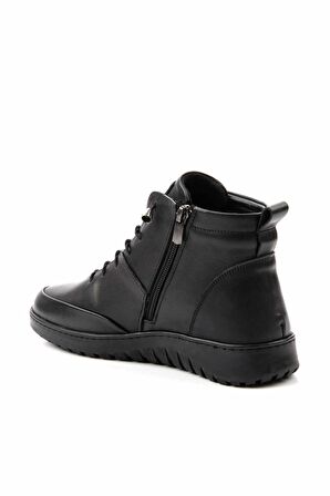 Siyah Hakiki Deri Kadın Bot & Bootie K02331376203