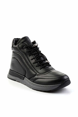 Siyah Hakiki Deri Kadın Bot & Bootie K02331802003