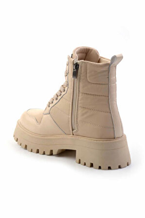 Bej Hakiki Deri Kadın Bot & Bootie K02351320503