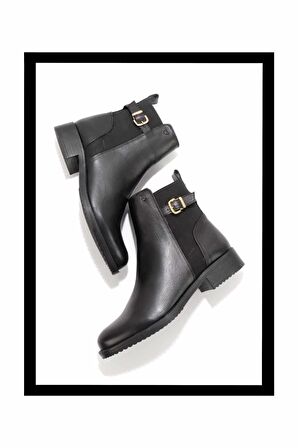 Siyah Hakiki Deri Kadın Bot & Bootie K02351314803