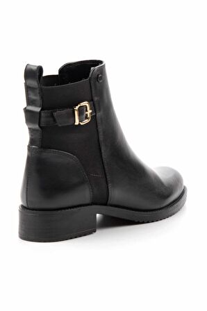 Siyah Hakiki Deri Kadın Bot & Bootie K02351314803