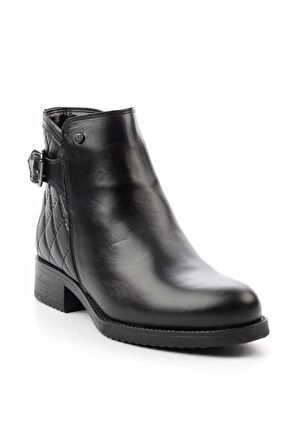 Siyah Hakiki Deri Kadın Bot & Bootie K02351314903
