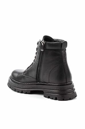 Siyah Hakiki Deri Kadın Bot & Bootie K02358185103