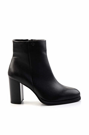 Siyah Hakiki Deri Kadın Bot & Bootie K02351322003