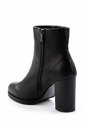 Siyah Hakiki Deri Kadın Bot & Bootie K02351322003