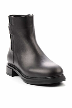 Siyah Leather Kadın Bot & Bootie K02379013243