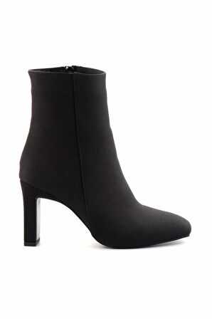 Mat Siyah Saten  Kadın Bot & Bootie K02397068438