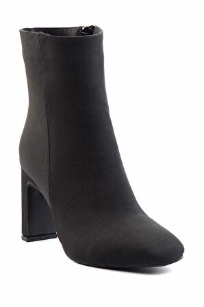 Mat Siyah Saten  Kadın Bot & Bootie K02397068438