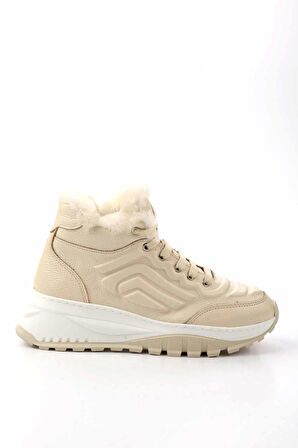 Bej Hakiki Deri Kadın Bot & Bootie K02410060103