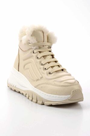 Bej Hakiki Deri Kadın Bot & Bootie K02410060103