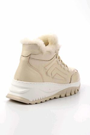 Bej Hakiki Deri Kadın Bot & Bootie K02410060103