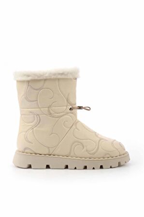 Bej Hakiki Deri Kadın Bot & Bootie K02410060203