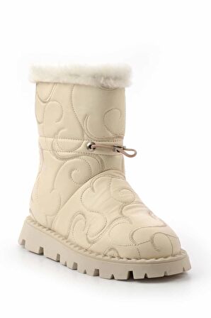 Bej Hakiki Deri Kadın Bot & Bootie K02410060203