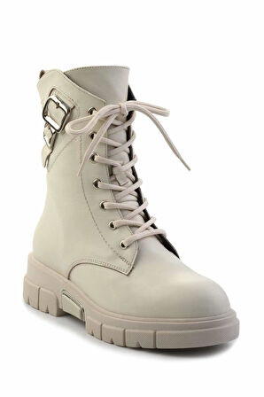 Bej Hakiki Deri Kadın Bot & Bootie K02413041503