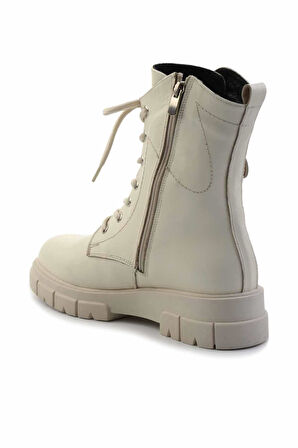 Bej Hakiki Deri Kadın Bot & Bootie K02413041503