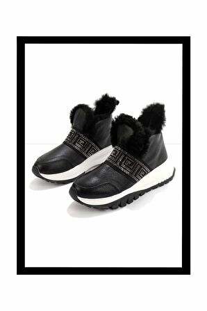 Siyah Hakiki Deri Kadın Bot & Bootie K02410060003