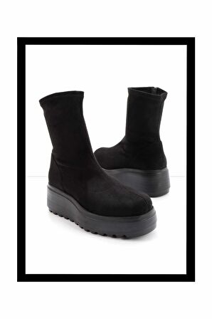 Siyah Streç  Kadın Bot & Bootie K02415015117