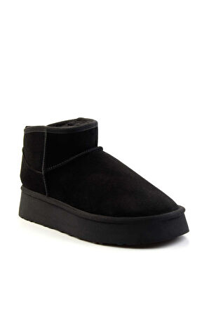 Siyah Süet Hakiki Deri Kadın Bot & Bootie K02422009002