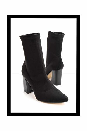 Siyah Streç  Kadın Bot & Bootie K02421188217