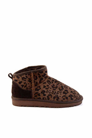 Kahve Leopar Leather Kadın Bot & Bootie K02422008001