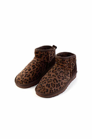 Kahve Leopar Leather Kadın Bot & Bootie K02422008001