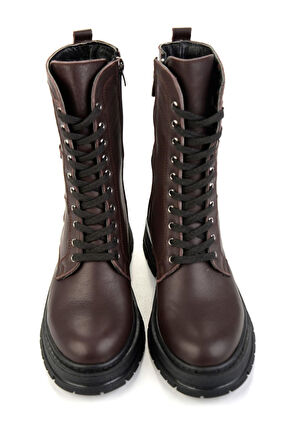 Kahve Hakiki Deri Kadın Bot & Bootie K02462040503