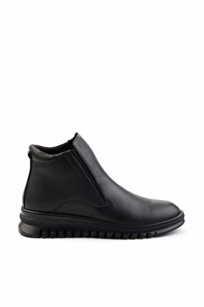 Siyah Hakiki Deri Kadın Bot & Bootie K02465083003