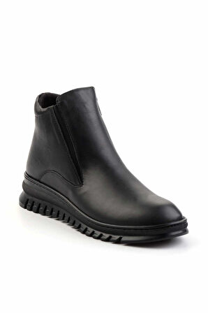 Siyah Hakiki Deri Kadın Bot & Bootie K02465083003