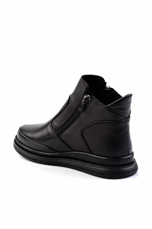 Siyah Hakiki Deri Kadın Bot & Bootie K02462040203
