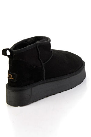 Siyah Süet Hakiki Deri Kadın Bot & Bootie K02502020702