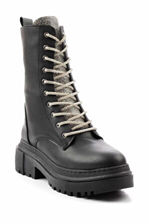 Siyah Lame Taşlı  Kadın Bot & Bootie K02503901209