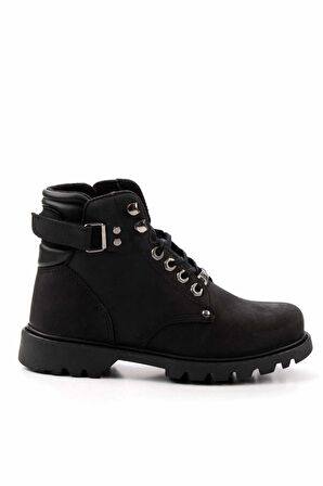 Siyah Hakiki Deri Kadın Bot & Bootie K02513190403