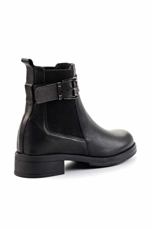Siyah Hakiki Deri Kadın Bot & Bootie K02513318303