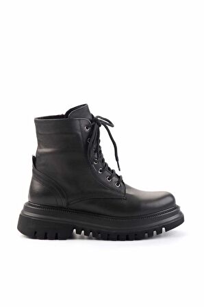 Siyah Hakiki Deri Kadın Bot & Bootie K02513870103