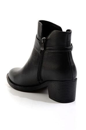 Siyah Hakiki Deri Kadın Bot & Bootie K02531207303