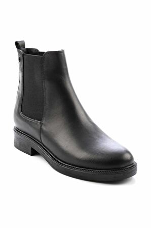 Bambi Siyah Hakiki Deri Kadın Bot & Bootie K02531205703