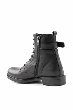 Bambi Siyah Hakiki Deri Kadın Bot & Bootie K02539913103