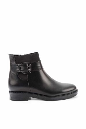 Bambi Siyah Hakiki Deri Kadın Bot & Bootie K02531206403