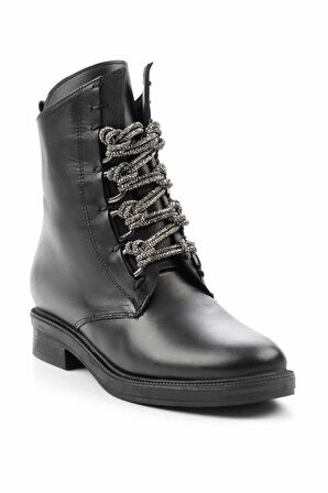 Siyah Hakiki Deri Kadın Bot & Bootie K02531206503