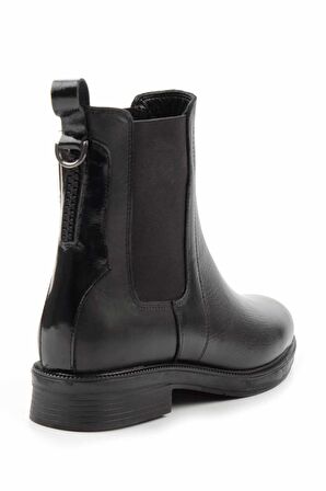 Siyah Hakiki Deri Kadın Bot & Bootie K02531206803