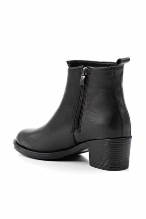 Siyah Hakiki Deri Kadın Bot & Bootie K02531207003