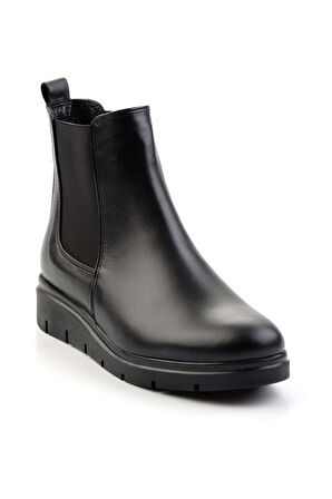 Siyah Hakiki Deri Kadın Bot & Bootie K02531270503