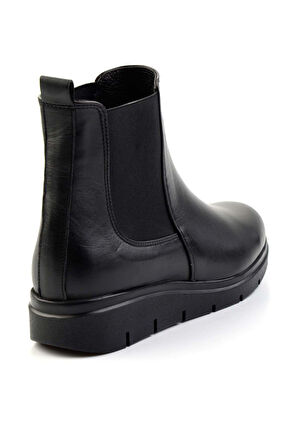 Siyah Hakiki Deri Kadın Bot & Bootie K02531270503