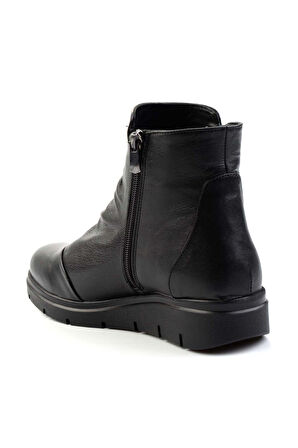Siyah Hakiki Deri Kadın Bot & Bootie K02531271503