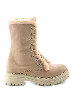Bambi Bej Süet  Kadın Bot & Bootie K02534500002