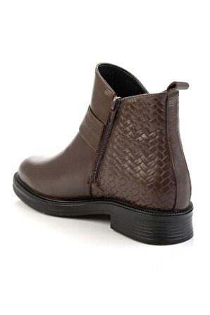 Kahve Kahve Hakiki Deri Kadın Bot & Bootie K02531270003