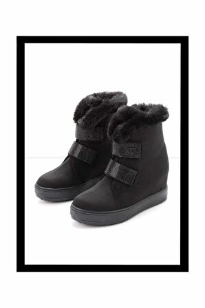 Siyah Süet  Kadın Bot & Bootie K02566041502