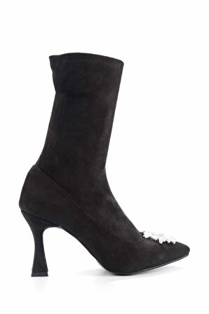 Bambi Siyah Süet  Kadın Bot & Bootie K02575211602